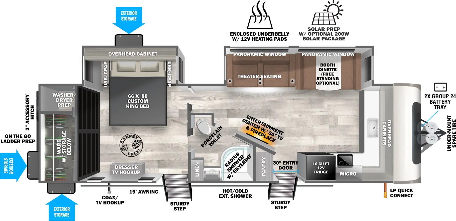 Heritage Glen Travel Trailers 270FKS - DSO Floorplan